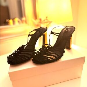 Joie Black Suede Strappy Heels